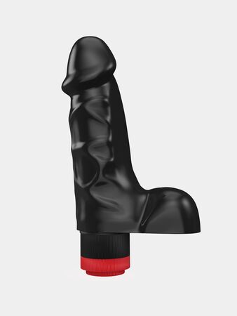 Черный реалистичный вибратор с мошонкой - 16,5 см.